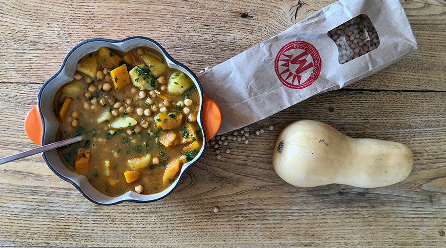 Guiso de calabaza y garbanzos