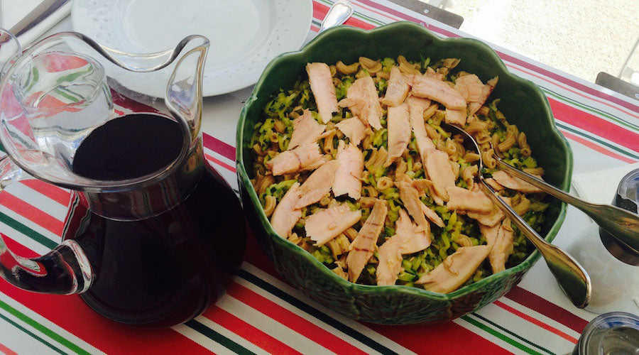 Pasta con calabacín y ventresca