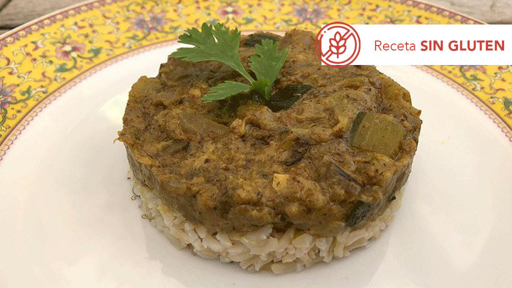 Berenjena y calabacín al estilo hindú