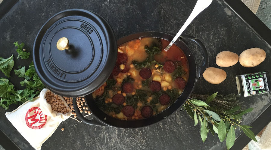 Receta sopa de kale con garbanzos