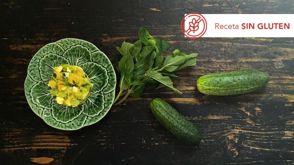 Ensalada cremosa y crujiente de pepino y aguacate