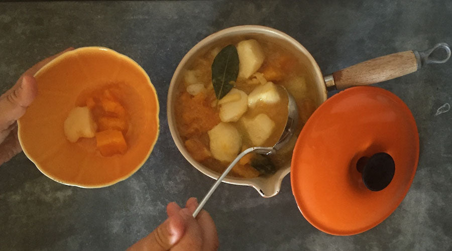 Patatas con calabaza al jengibre