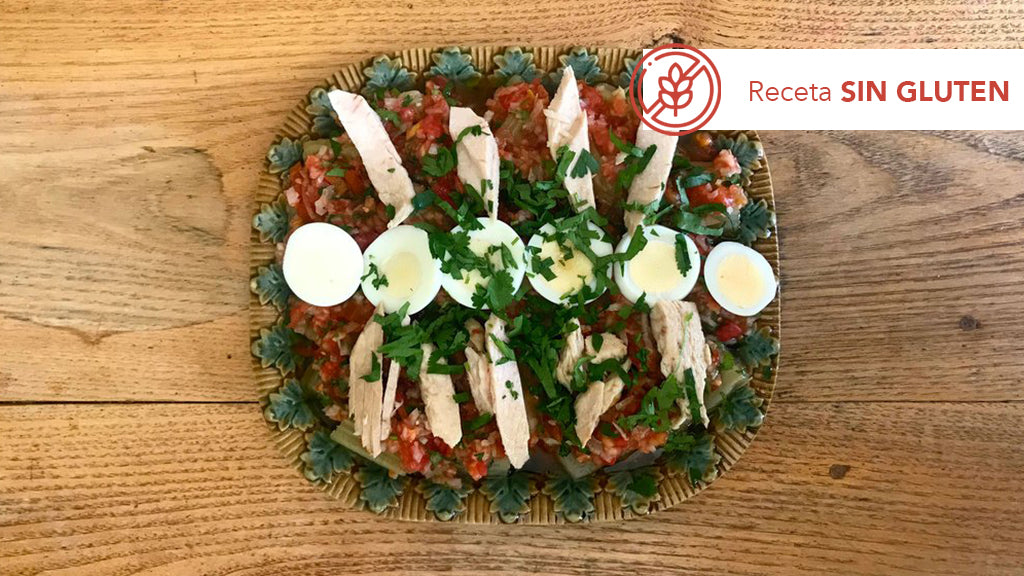 Ensalada de cardo con picadillo de tomate