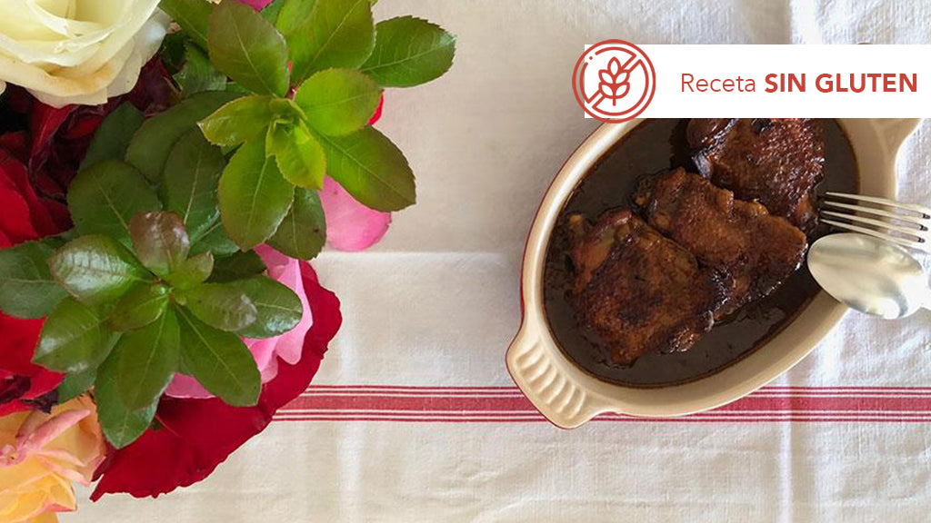 Pollo en salsa de naranja y soja