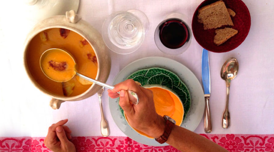 Crema de calabaza con manzana al curry