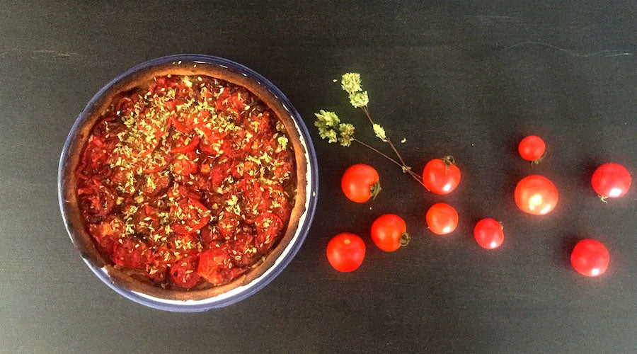 Tarta de tomate y queso de cabra