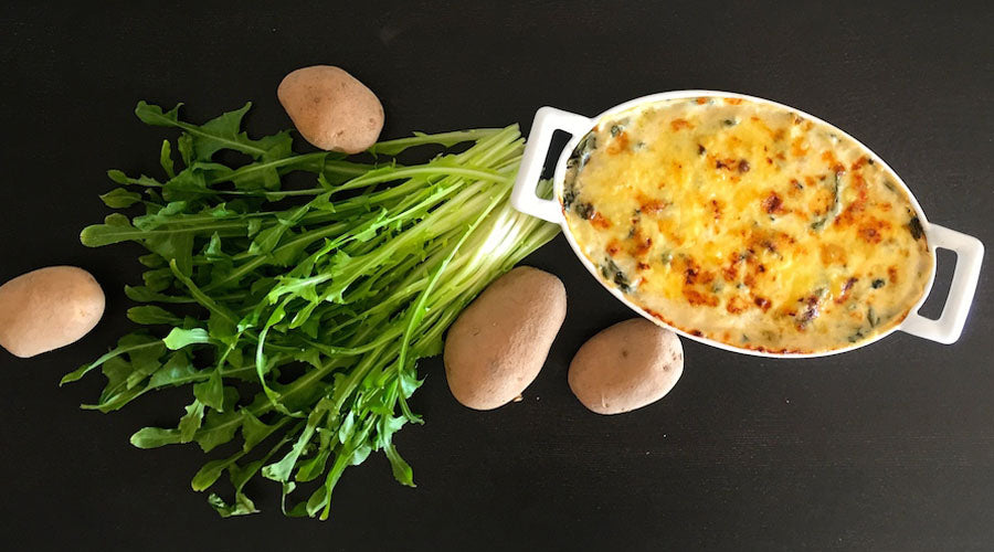 Gratin de achicoria y patata