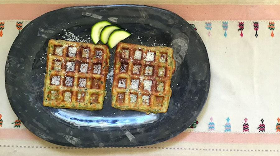 Gofres de calabacín con harina de espelta