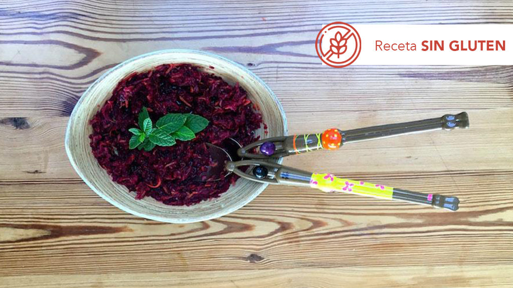 Ensalada de remolacha, zanahoria y manzana verde rallada