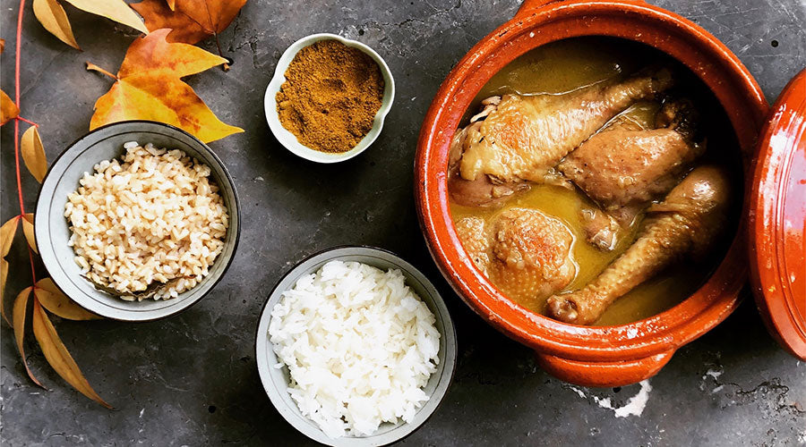 Pollo con salsa de coco al curry con guindilla