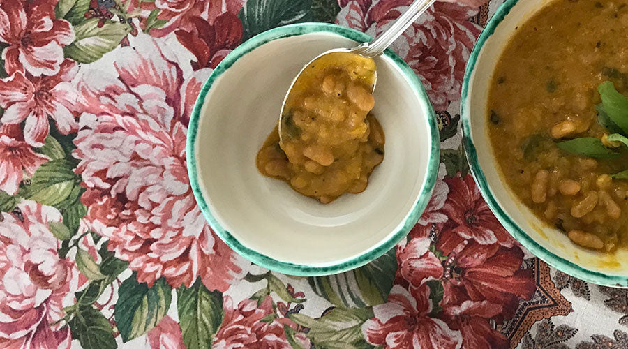 Guiso de Pochas con Maíz y Calabaza