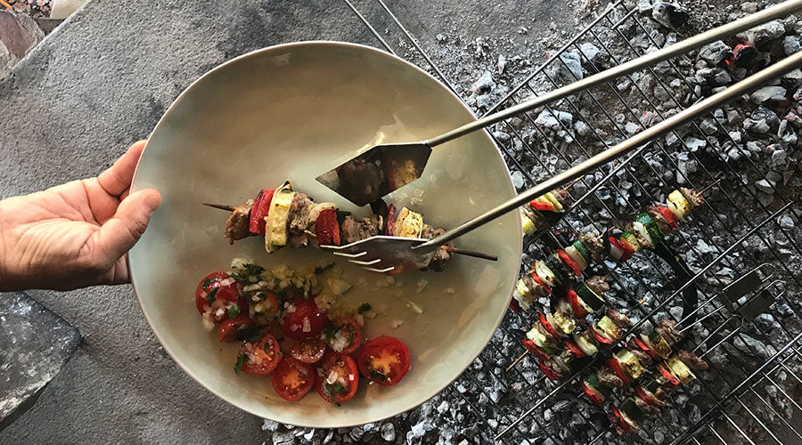 Brochetas de cordero al Ras el Hanout