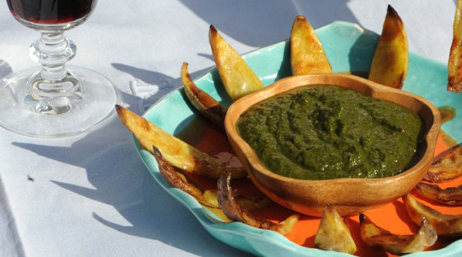 Pieles de Patata con Chutney