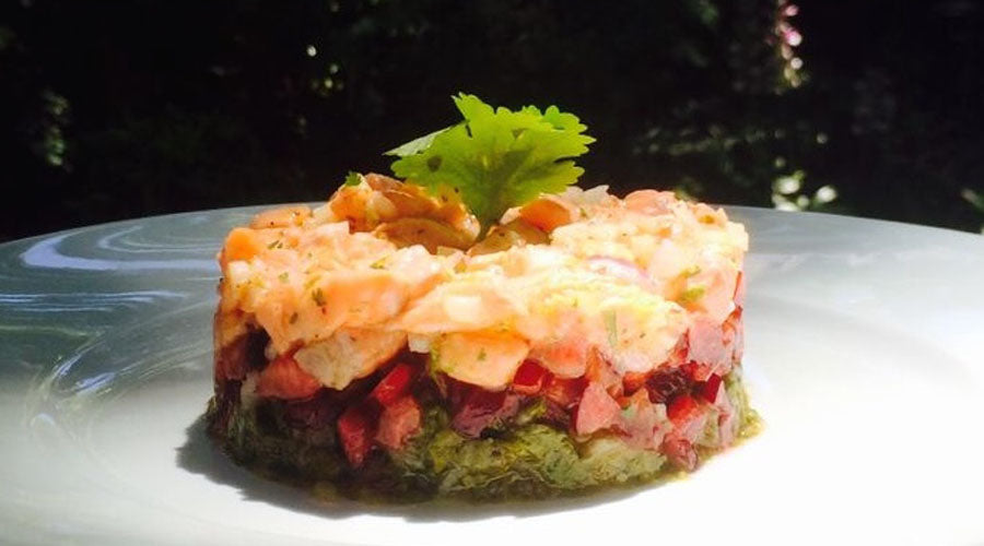 Ceviche tricolor de Trucha