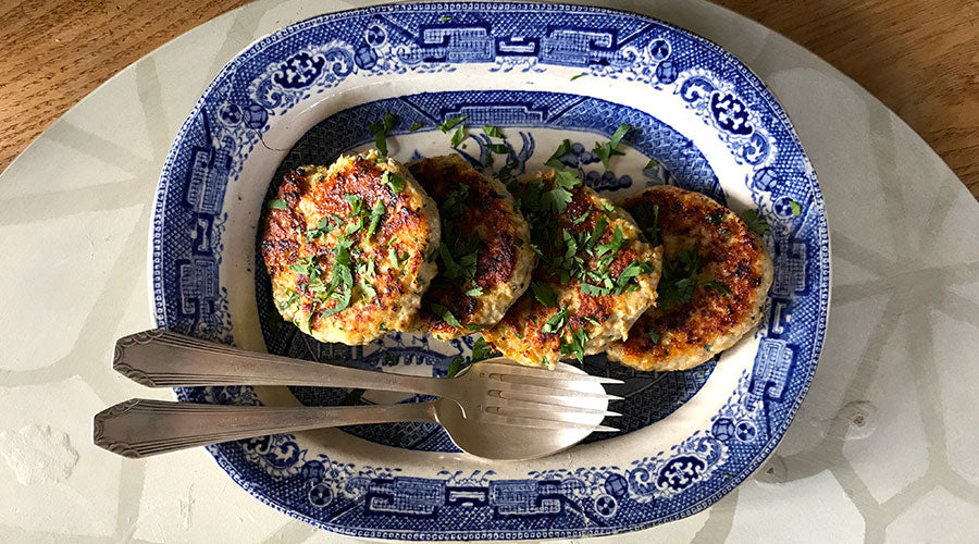 Hamburguesa de pollo y lenteja roja