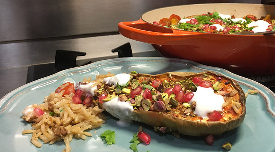 Berenjenas sobre cama de arroz de Jamie Oliver