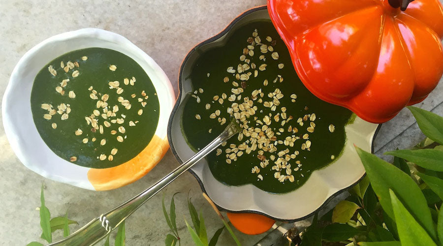 Crema de espinacas con avena