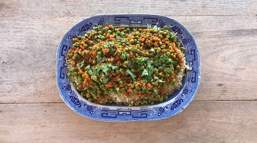 Arroz con guisantes al curry
