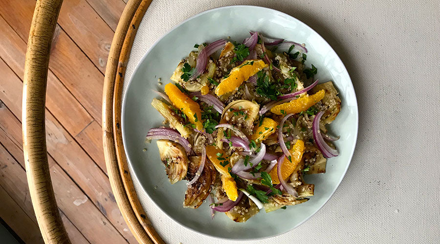 Ensalada de hinojo con naranja y quinoa