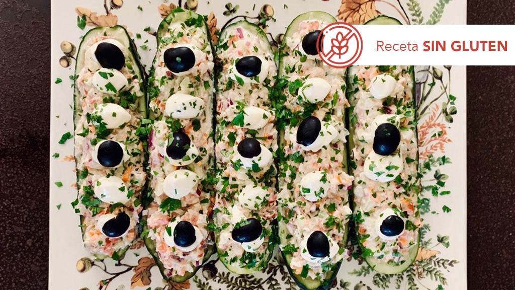 Pepinos rellenos de atún