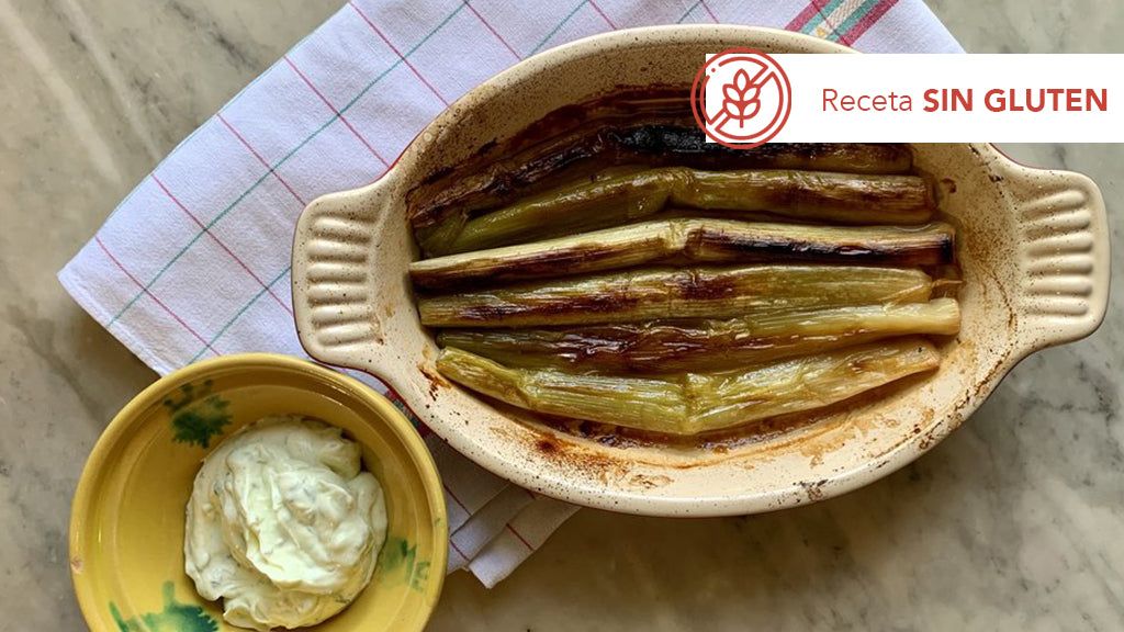 Puerros Asados al Horno con Mayonesa de ajo