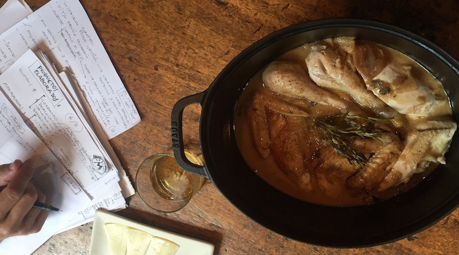 Pollo guisado con manzanas