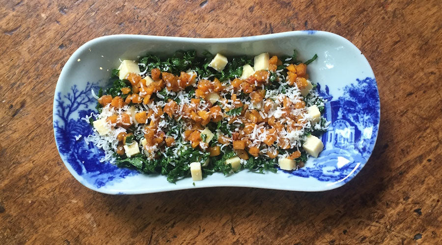 Receta ensalada con kale y calabaza