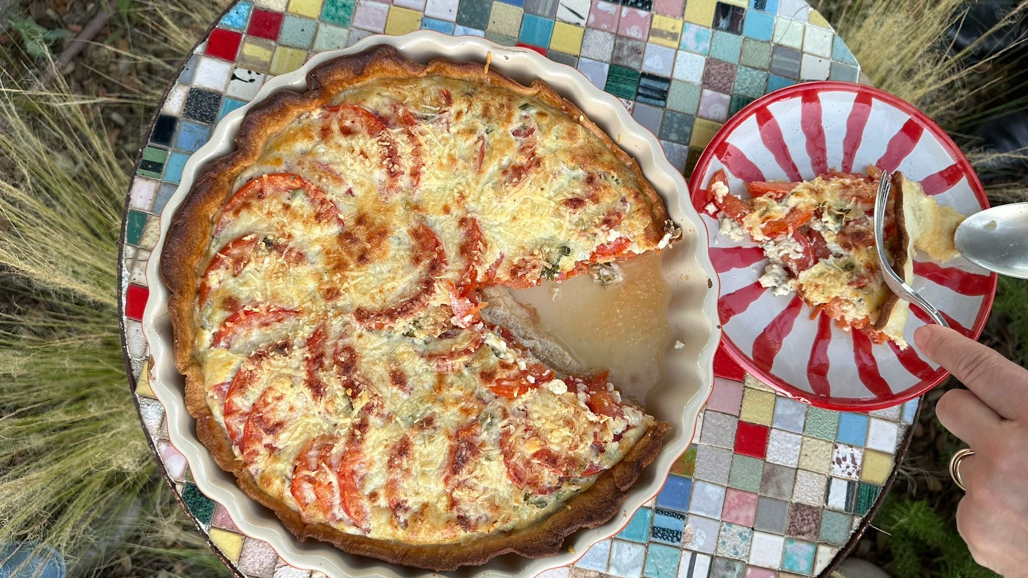 Quiche de tomates y queso manchego