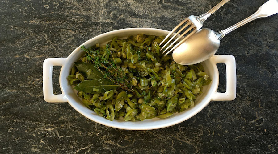 Habas con puerro y tomillo