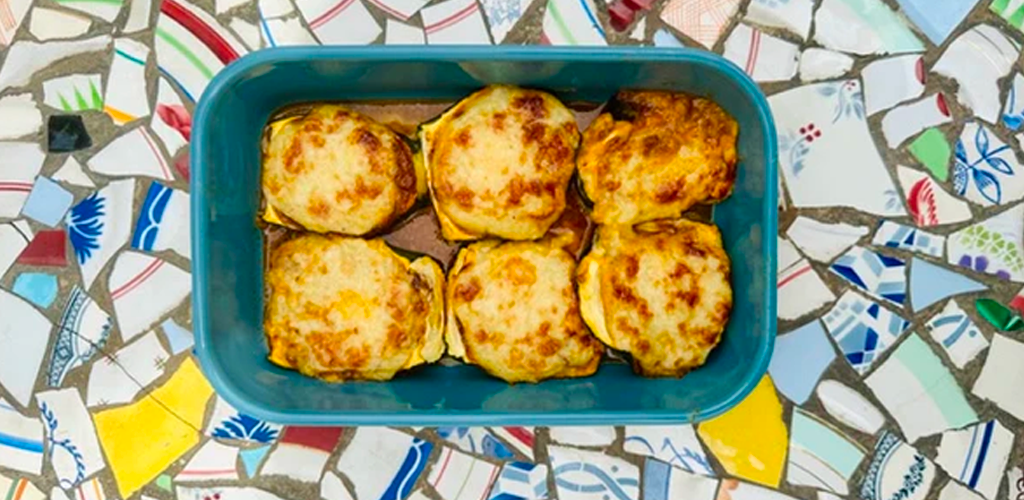 Calabacines rellenos con Salsa Boloñesa