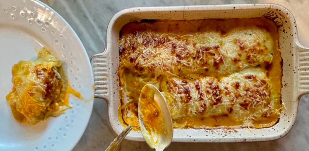 Canelones de calabacín con boloñesa