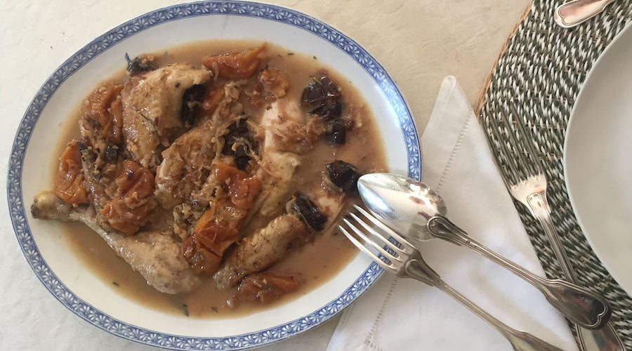 Receta de pollo en salsa con ciruelas y orejones