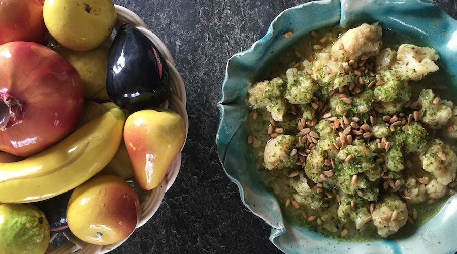 Coliflor en olla exprés, con toque de curry (y de naranja amarga)