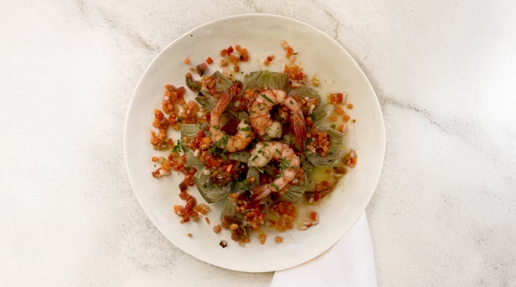 Ensalada de Alcachofas con Langostinos