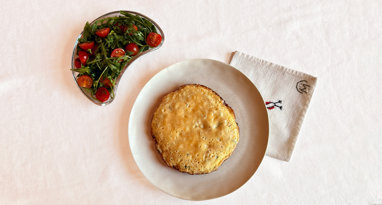 Tortilla Proteica de pollo al parmesano. Cena Proteica 1
